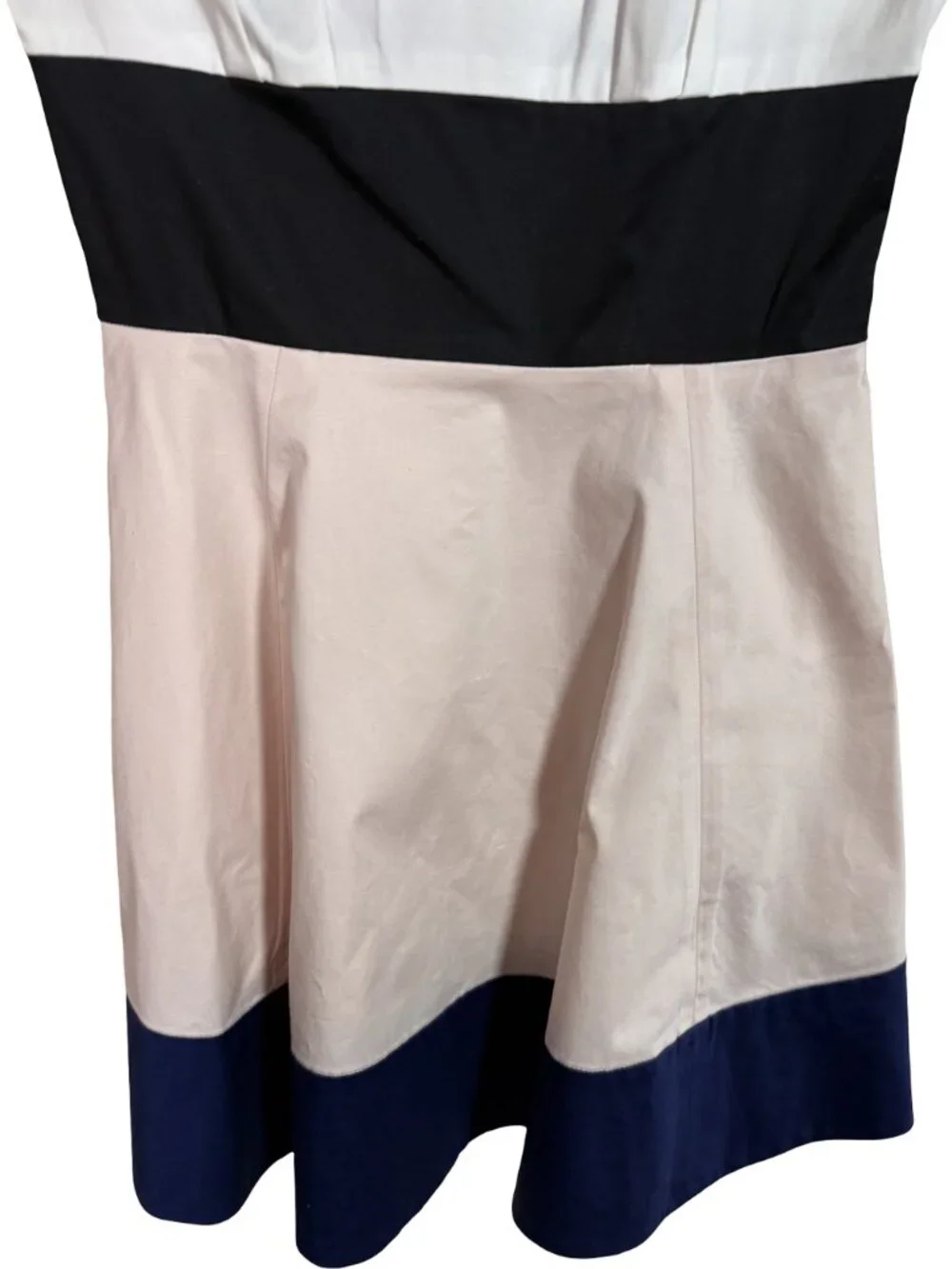 Kate Spade Colorblock Fit & Flare Dress Women White Pink Navy Size 00 XXS Chic